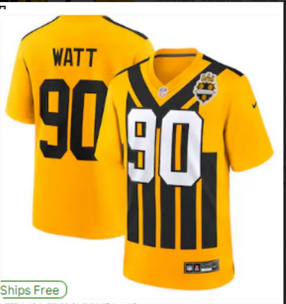 Men Pittsburgh Steelers  #90 watt yellow Nike 2025 Limited NFL Jersey 006